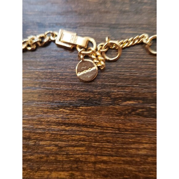 Givenchy Gold tone Statement Necklace Rhinestone Dangle Collar Chain Runway - Picture 9 of 16